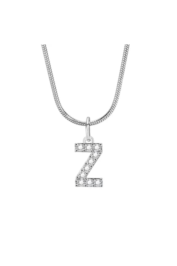 A-Z Women Initial Necklaces, 26 Letters Alphabet Pendant with Snake Chain-Z