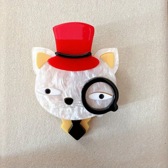 MATROOY Acrylic Cat Brooch Pin Winter Accessory Corsage