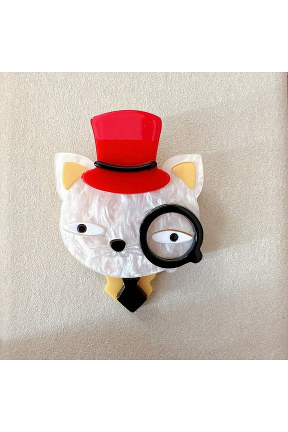 Acrylic Cat Brooch Pin Winter Accessory Corsage