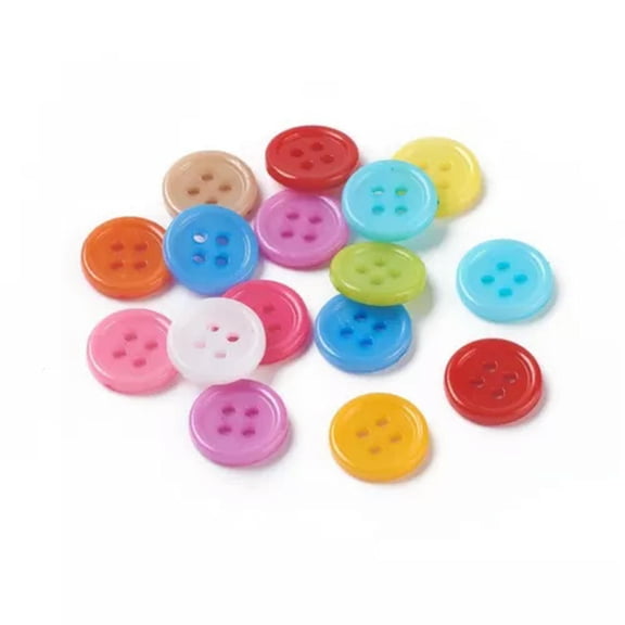 MATROOY Acrylic Sewing Plastic Buttons/Shank Buttons for DIY Handmade Ornament-(1000pc) 4-Hole Round, 12x2mm