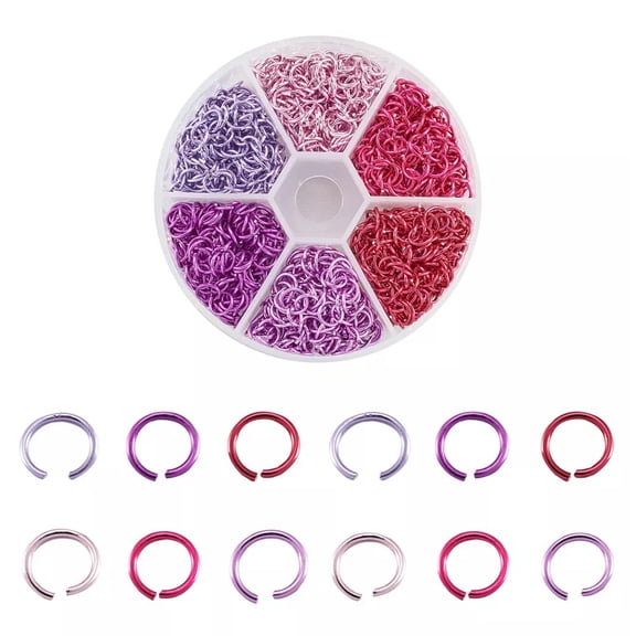 MATROOY Aluminum Wire Open Jump Rings Mixed Color 6x0.8mm 1080pcs/box Jewelry Making