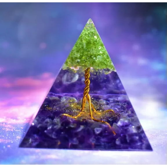 MATROOY Amethyst Gemstone Orgone Pyramid Healing Energy Generator Reiki Large Orgonite-style 2