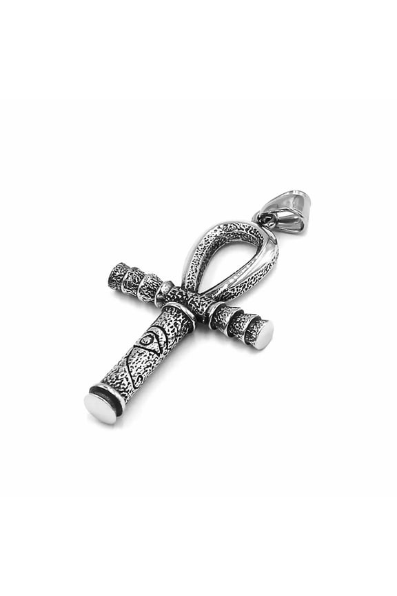 Ankh Necklace Mens Womens Silver Stainless Steel Ancient Egyptian Aunk Pendant