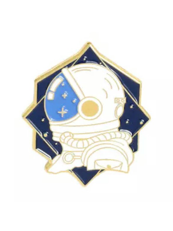 Astronaut Brooches Cartoon Planet Rocket Whale Enamel Pins Star Moon Lapel Badge-E-3