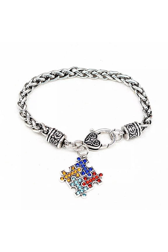 Autism Rhinestone Bracelet Bracelet Rope Bangle Bracelet.Twist Chain Wristba_tu