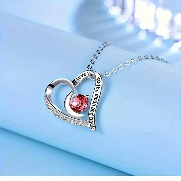 MATROOY Beautiful Moon Decor Hollow Heart-shaped Pendant Necklace