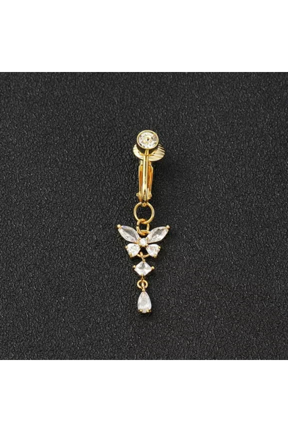 Belly Button Ring Bar Crystal Navel Piercing Body Jewellery Barbell Silver Gems/-gold