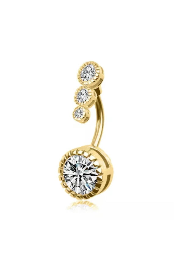 Belly Button Rings Crystal Body Piercing Navel Ring Bar Barbell Jewelry Silver-Gold