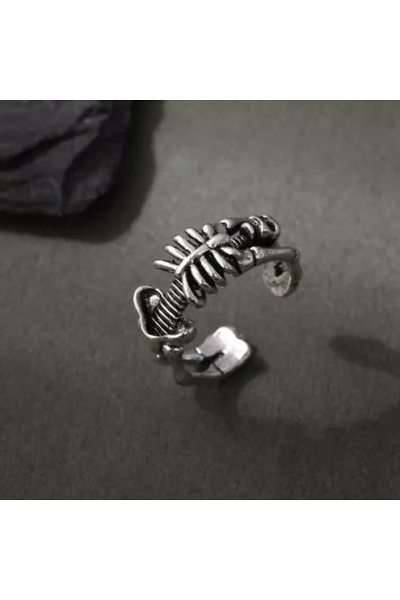Big Halloween Skeleton Skull Zircon Spider Ring Adjustable Women Retro Gift New-1. Human Skeleton Ring