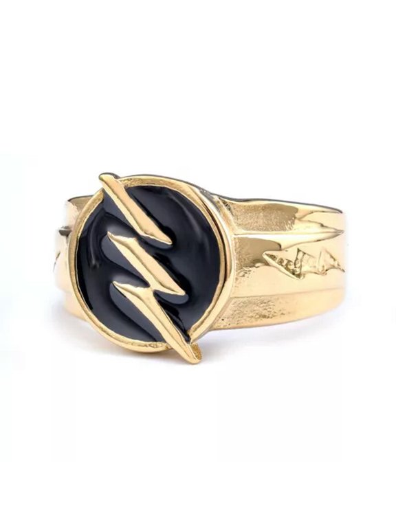 Biker Thunder Lightning Ring Hip Hop Finger Rings for Men Fashion Women Gifts-7-Black