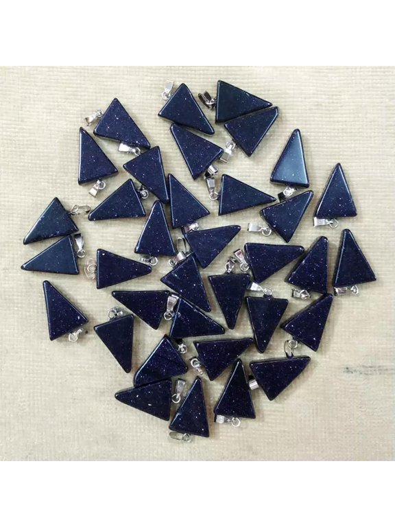 Blue Sand Stone Triangle Shape Charms Pendant 50pcs/lot for Jewelry Making