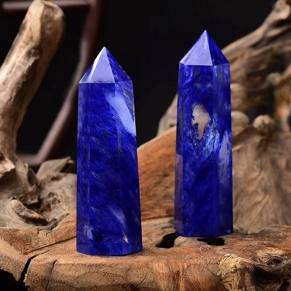 MATROOY Blue Smelting Quartz Healing Crystal Tower Point Wands Obelisk Home Decor Gifts