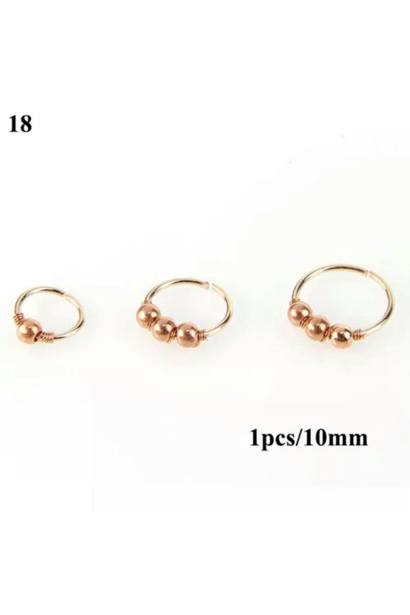 Body Piercing Jewelry Faux Turquoise Nose Piercing Hoop 1Pcs Nose Ring Rose Go --18
