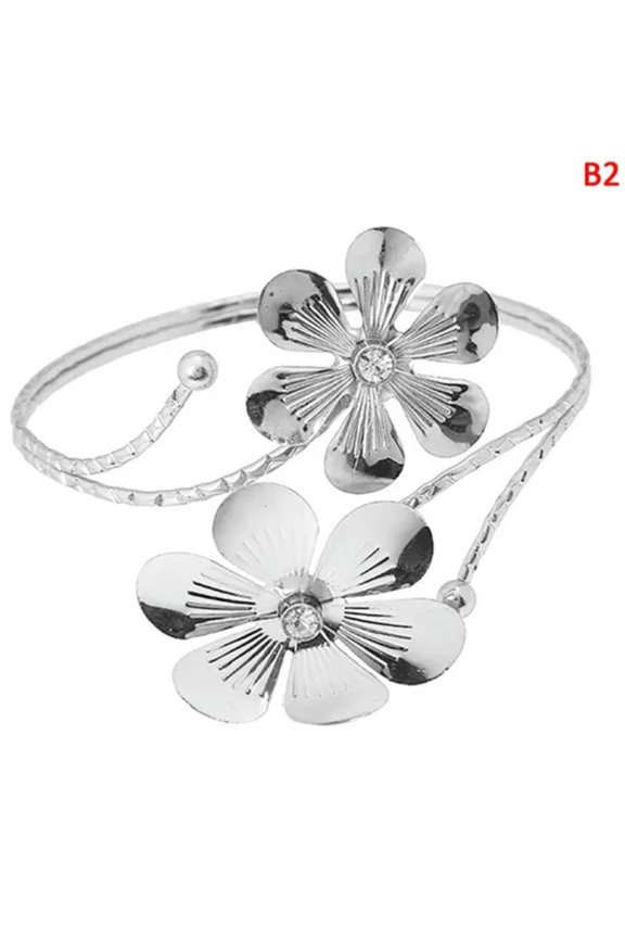Bohemian Butterfly Leaf Charm Arm Chain Metal Hollow Out Geometric Bracelets-B2