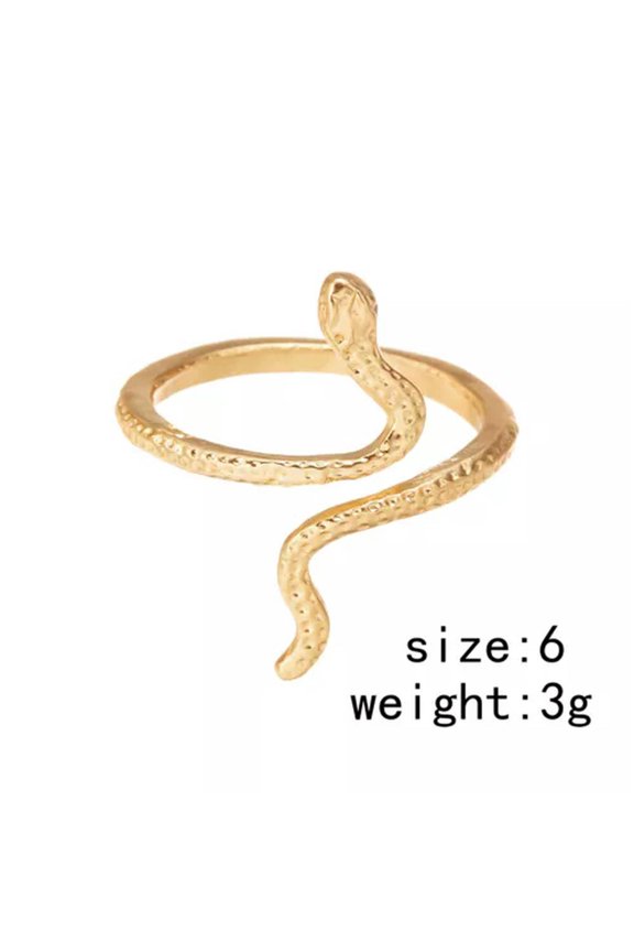 Boho 18k Gold Plated Snake Open Ring Adjustable Women Men Fashion Jewelry Gift-#2