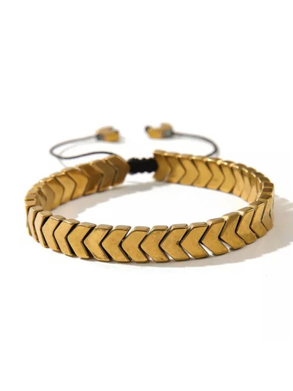Braided Jewelry Creative Arrow Adjustable Hematite Bracelet Men's Bracelet Charm-golden