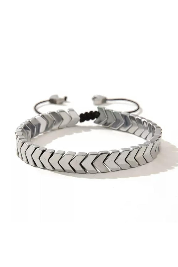 Braided Jewelry Creative Arrow Adjustable Hematite Bracelet Men's Bracelet Charm-silver