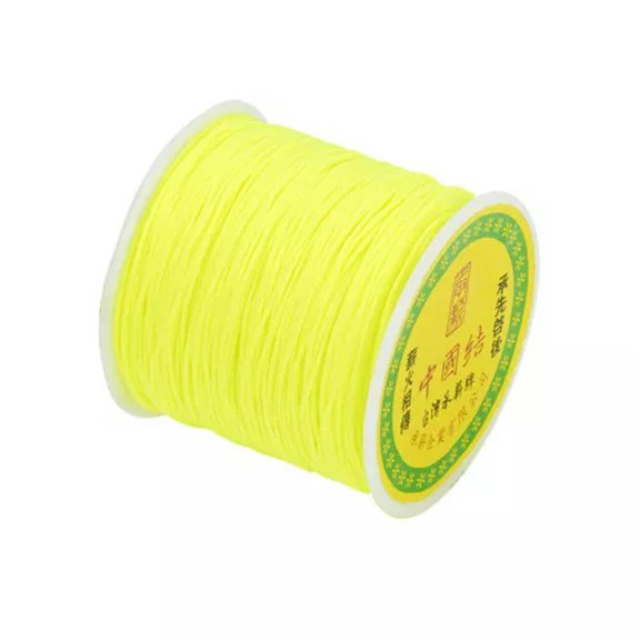 MATROOY Braided Nylon Beading String Knotting Cords 0.8mm Multi-Color Bracelets Jewelry-Green Yellow