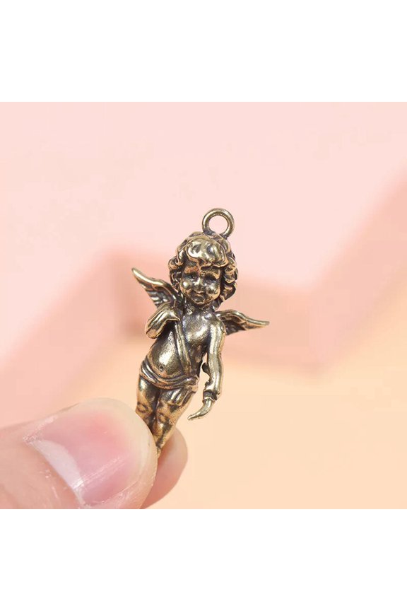 Brass Angel Wings Pendants for Necklaces Solid Copper Key Chains DIY Accessor_yi
