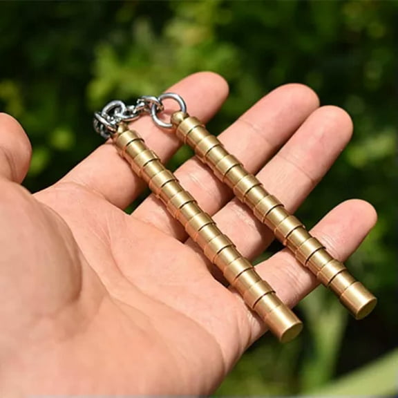 MATROOY Brass Begleri Fidget Nunchakus Finger Skill Exercise Paracord Worry Bead Gift