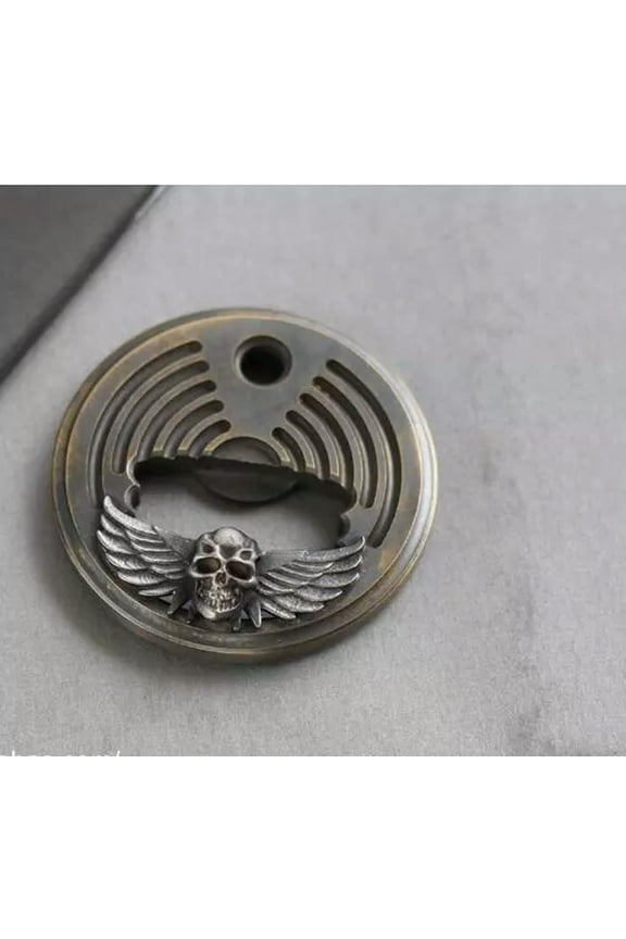 Brass +Cupronickel Tool EDC Small Creative Carving Skull Pendant Tool