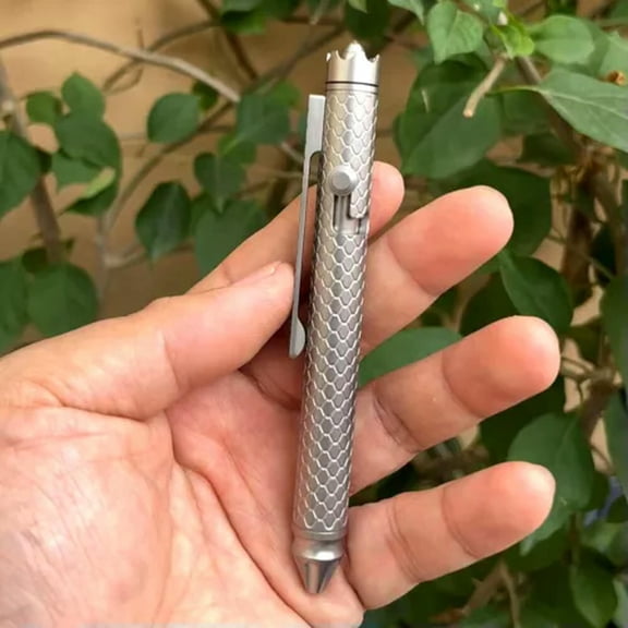 MATROOY Brass Titanium Copper Bolt Action Pen Multi Function Writing Ballpoint EDC Pen-Titanium