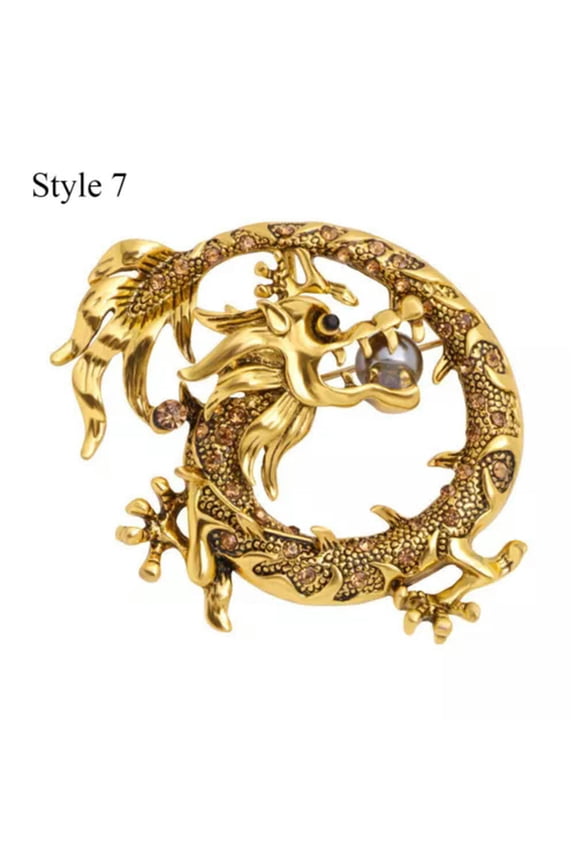 Brooch Enamel Pin Women Retro Flying Jewelry Costume Men Dragon Party-style 7