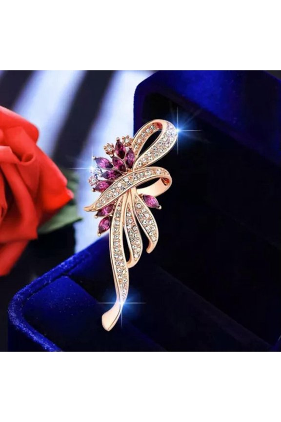 Brooch Pin Diamond Corsage Suit Pin G_tu-Silver-