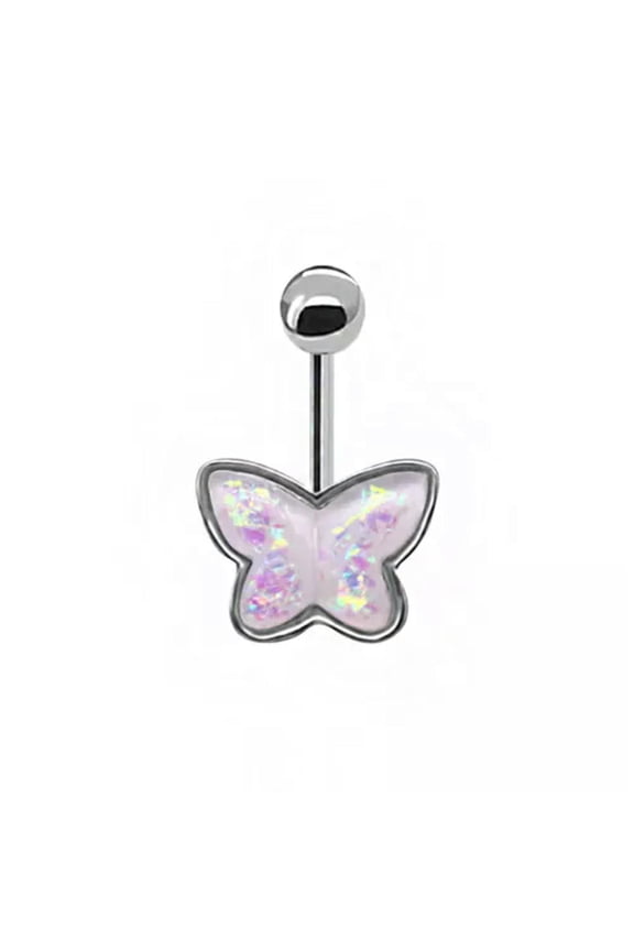Butterfly Heart Belly Button Ring Body Piercing Daisy Dragonfly Navel Ring-1