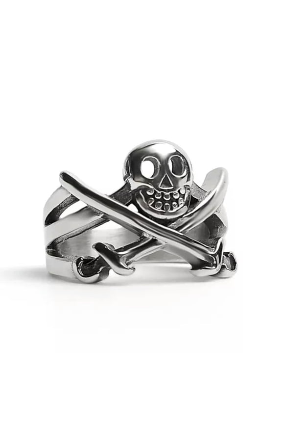 Calico Jack Rackham Jolly Roger Pirate Flag Ring Sizes 6-16 Stainless Steel Band-7