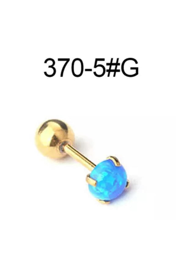 Cartilage Earrings Stud Rook Piercing Opal Gem Ball Flat Back Tragus Nose Helix-3705#G-4mm