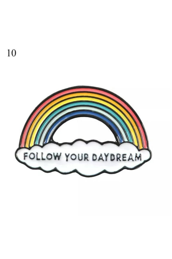 Cartoon Badge Gift Alloy Set Pin Punk Character Brooch Enamel Animal Fashion-10-Rainbow