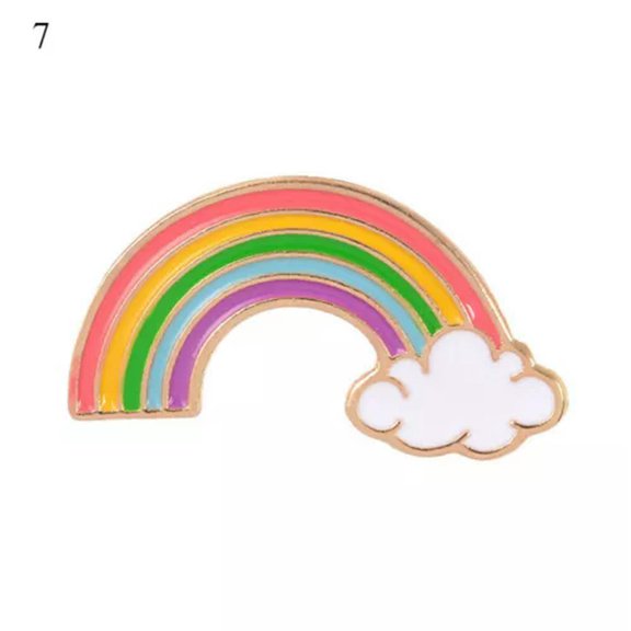 MATROOY Cartoon Badge Gift Alloy Set Pin Punk Character Brooch Enamel Animal Fashion-7-Rainbow