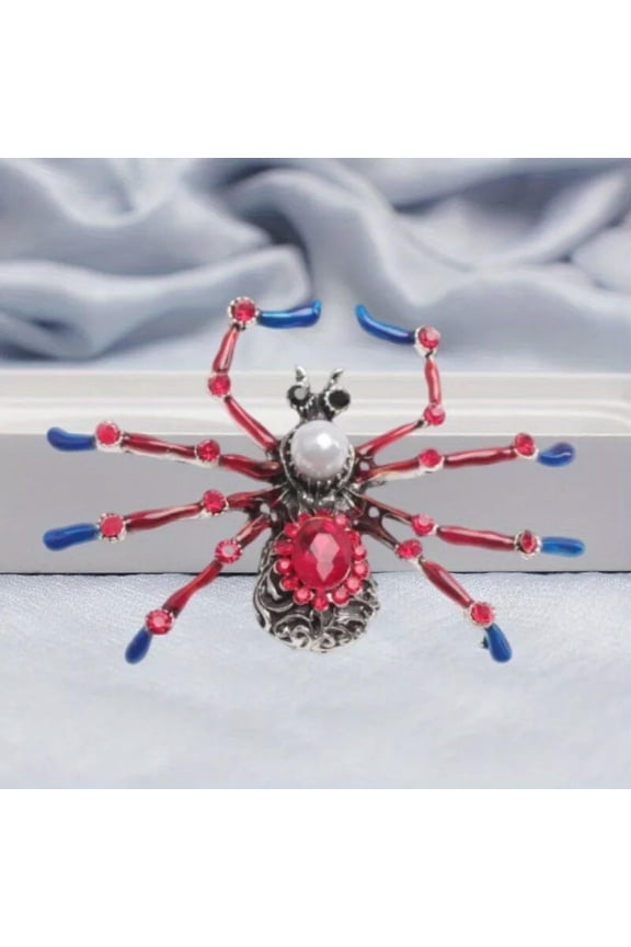 Cartoon Character Brooch Halloween Accessory Reflective Retro Spider Brooch