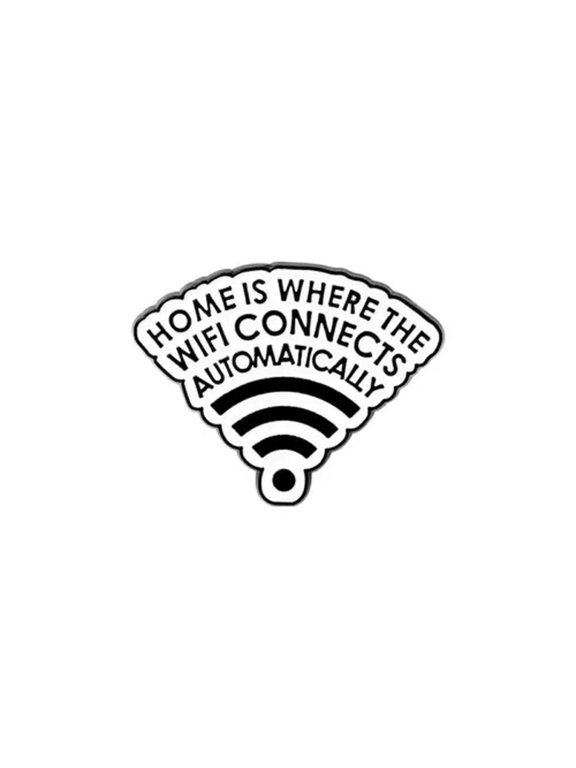 Cartoon Chemistry Enamel Brooch SPORTS Math Lapel Pin Collar Acrylic Metal Clip!-Buchstabe WIFI-Signal