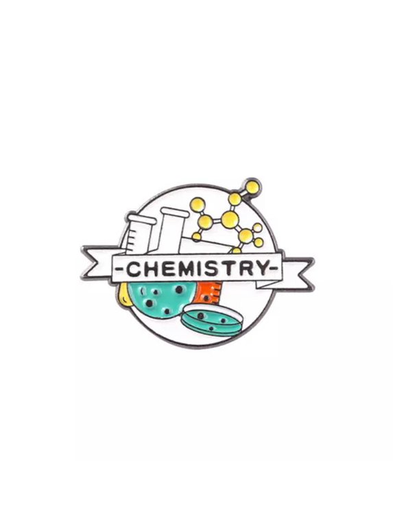 Cartoon Chemistry Enamel Brooch SPORTS Math Lapel Pin Collar Acrylic Metal Clip+-Chemie 2