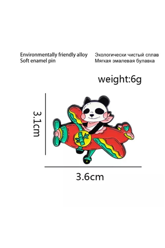 Cartoon Enamel Piercing Brooch Pin Collar Decor Badge Corsage Jewelry Lapel Pinā³-panda
