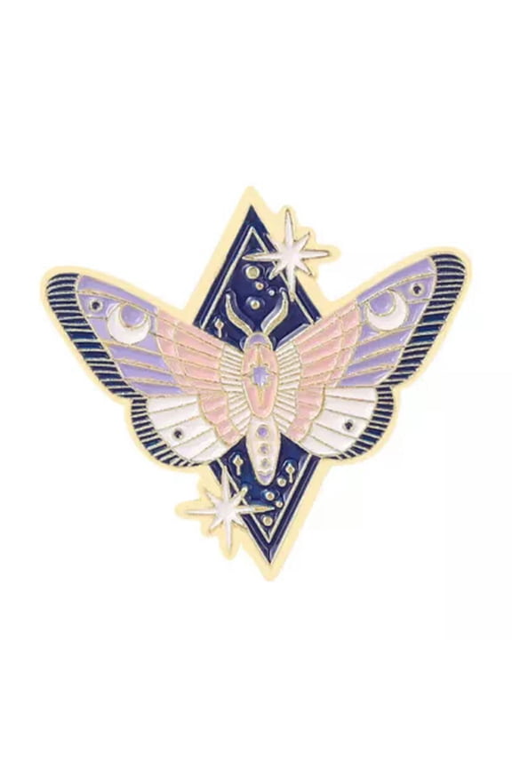 Cartoon Insect Series Enamel Pin Moth Butterfly Brooch Lapel Collars Jewelry ﹌ ➳-colourful butterfly