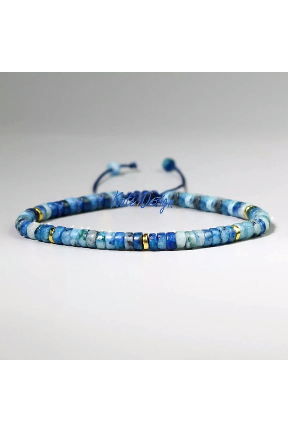 Chrysocolla Natural Gemstone Tube Small Beads Healing Protection Bracelet Gifts