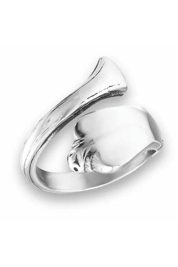 Classic Victorian Spoon Ring Stainless Steel Open Adjustable Band Sizes 7-10-9