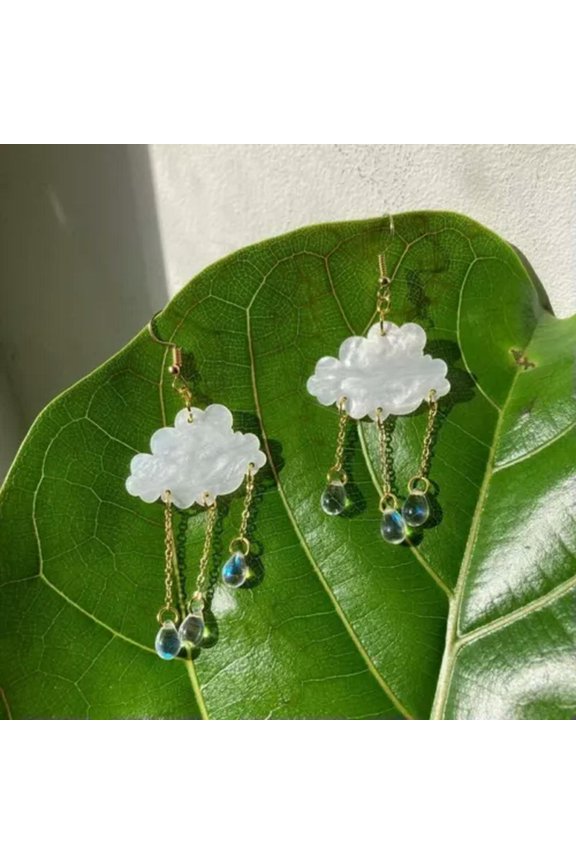 Cloud Cute Crystal Gold Plated Ear Stud Earrings Dangle Drop Tassel Women Gift-11.Cloud Earrings