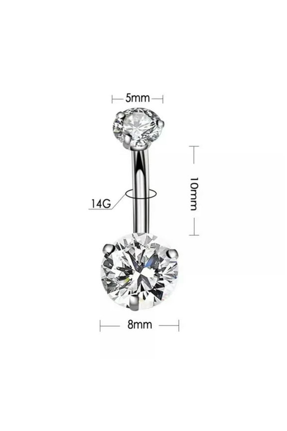 Colorful Belly Button Ring Stainless steel Rhinestone Dangle Navel Ring Piercing-B1