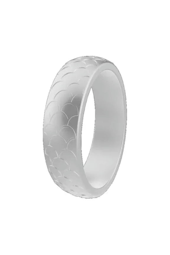 Couple Silicone Rings Scale Pattern Finger Ring Rubber Band Ring Sport 5.7mm NEW-silver-9