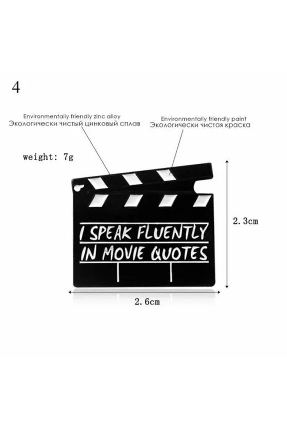 Creative Animal Brooches Black Film DJing Lapel Pin Enamel Pins Badge Brooch!-4