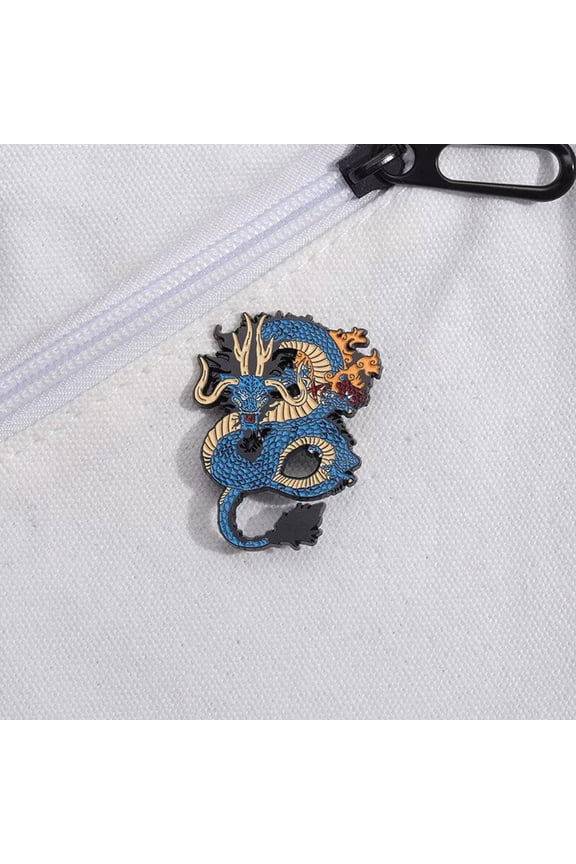 Creative Blue Dragon Brooch Enamel Pin Cartoon Pins Lapel Backpack Metal Badge