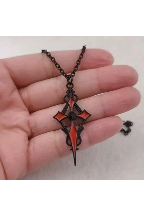 Cross Halloween Vampire Gothic Style Dark Personality Pendant Necklace