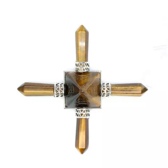 MATROOY Crystal Decoration Orgone Pyramid,Orgone Reiki Healing Chakra Meditation-Tiger Eye