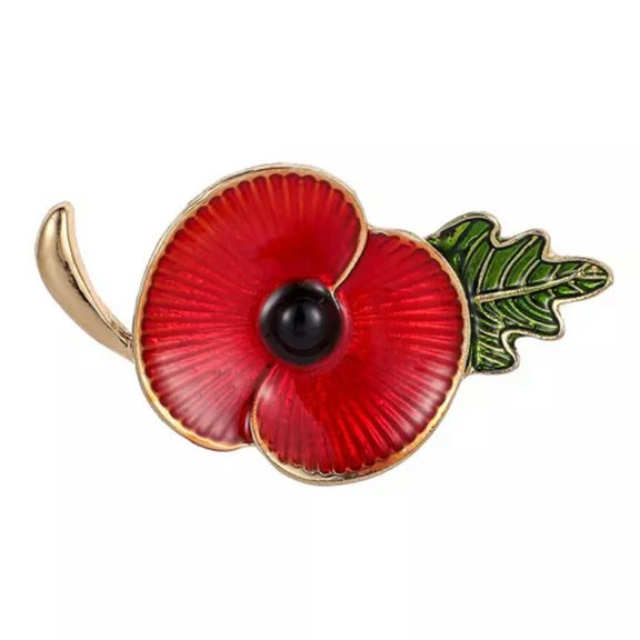 MATROOY Crystal Enamel Pin Brooch Broach Christmas Decor Props Poppies Badges Red !-gold