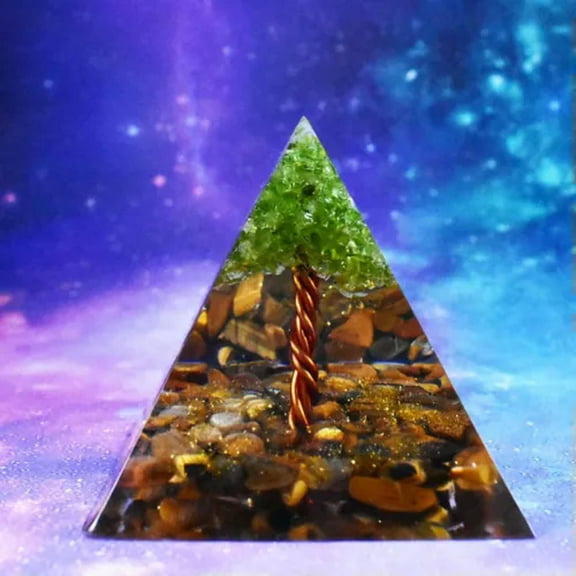 MATROOY Crystal Orgone Pyramid, Reiki Healing Chakra Meditation Large Orgonite Pyramids-5 cm