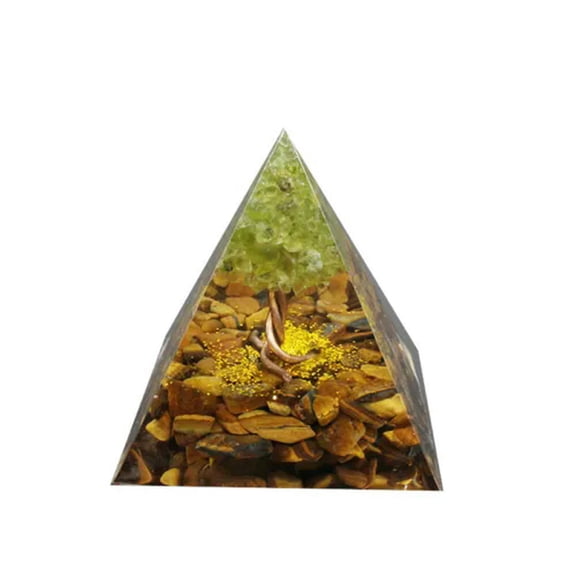 MATROOY Crystal Pyramid, Reiki Healing Chakra Meditation Large Orgonite Pyramids-7x7cm